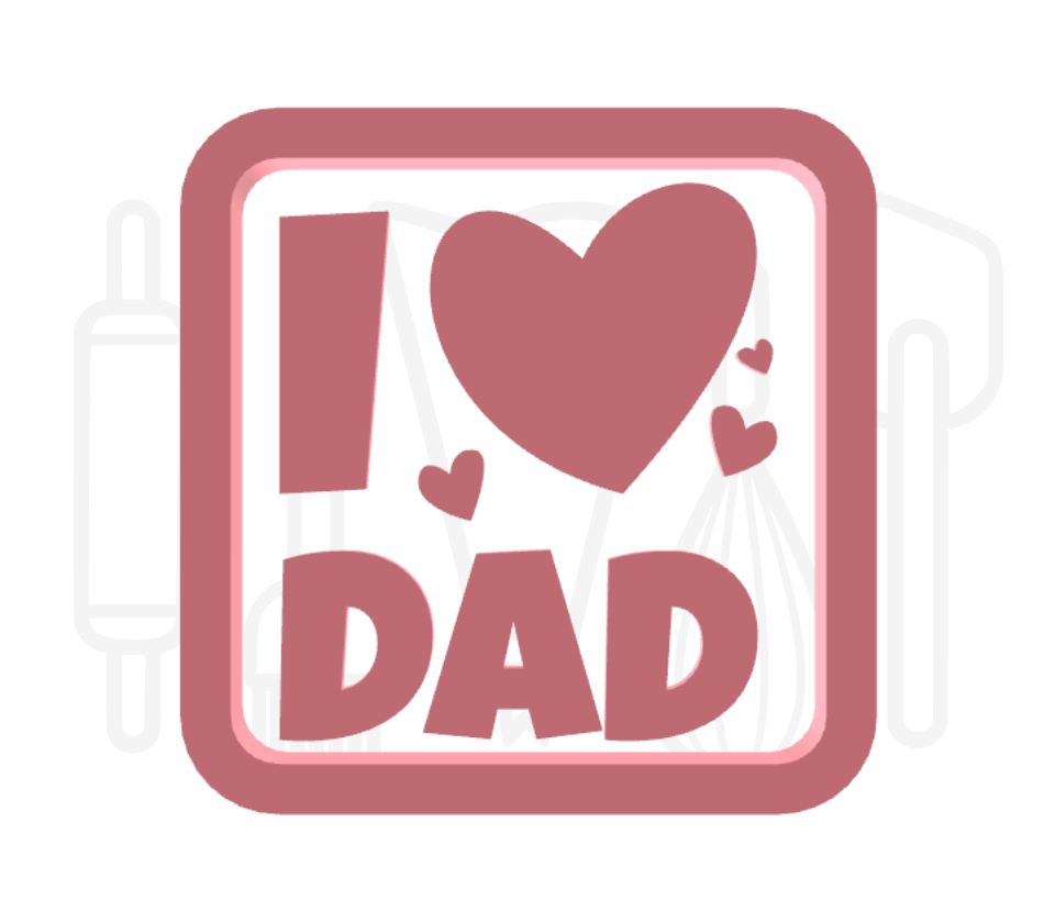 I love dad uitsteker + stempel - 3D geprint