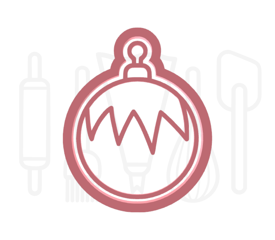Kerstbal 2 uitsteker + stempel - 3D-geprint
