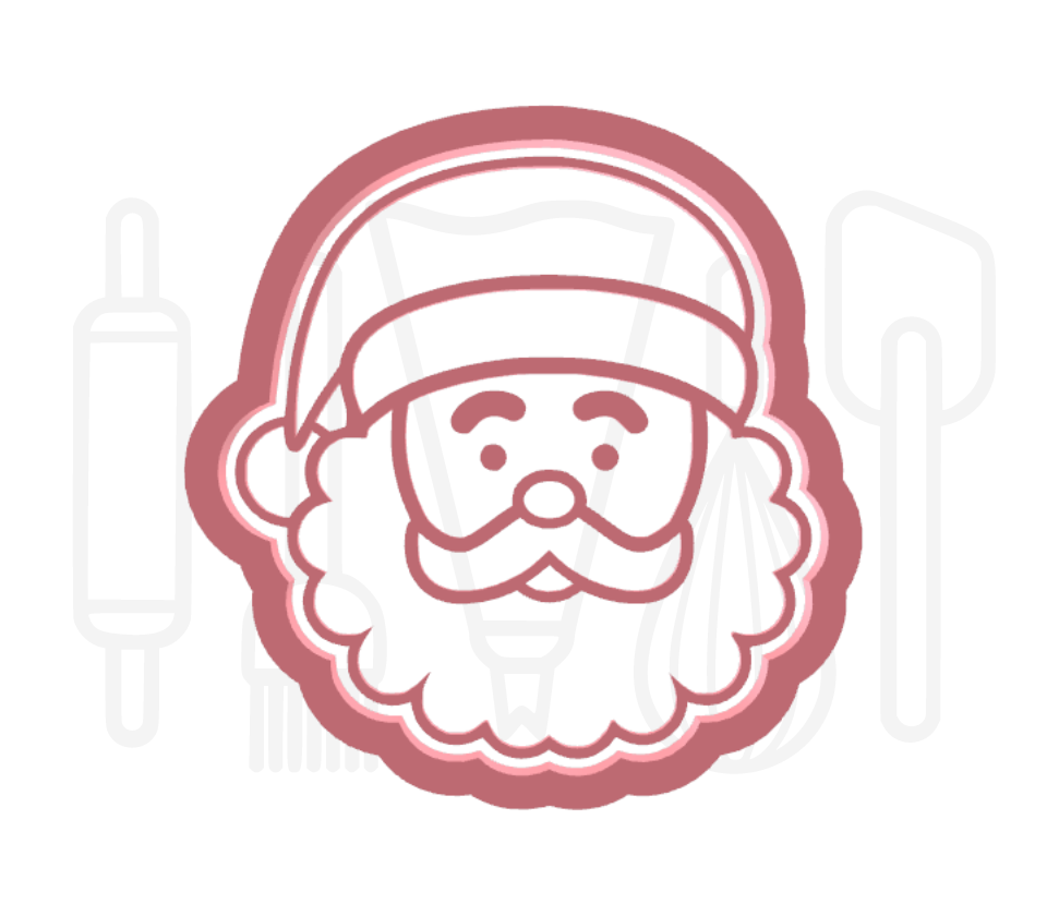 Kerstman hoofd uitsteker + stempel - 3D-geprint