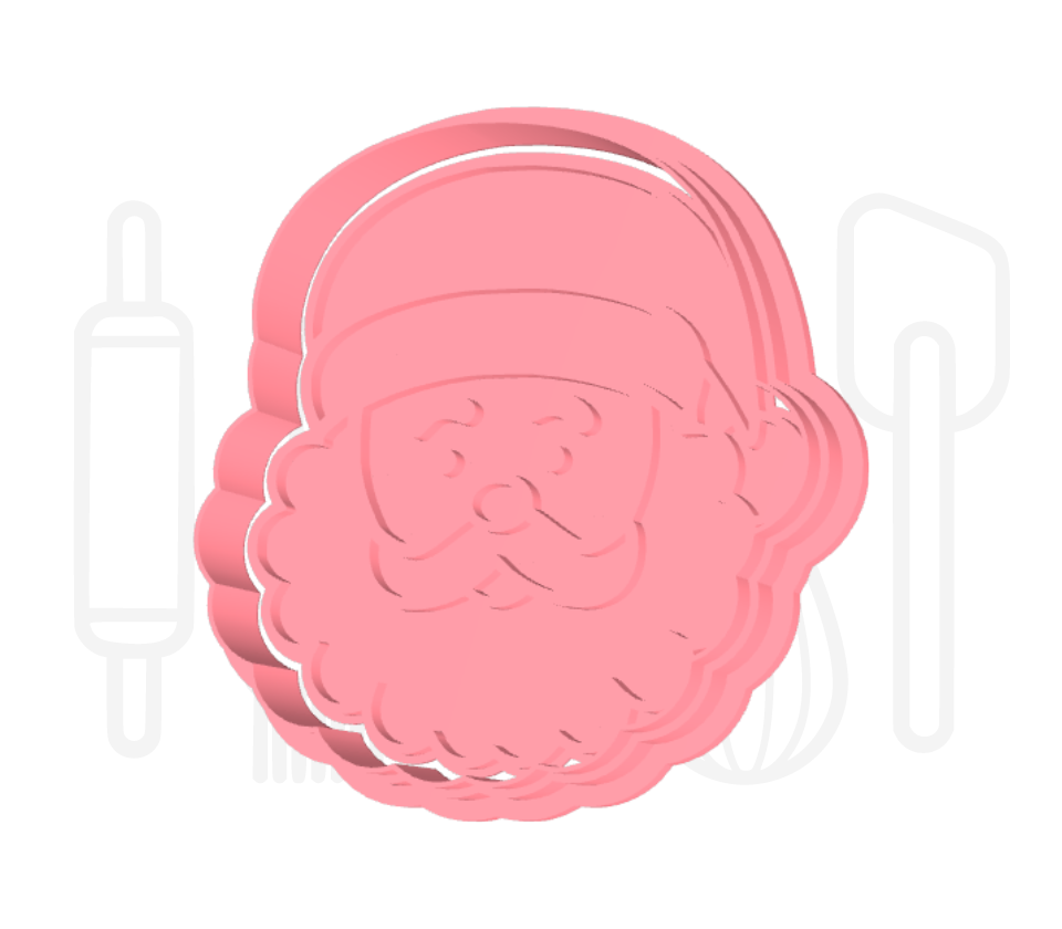 Kerstman hoofd uitsteker + stempel - 3D-geprint