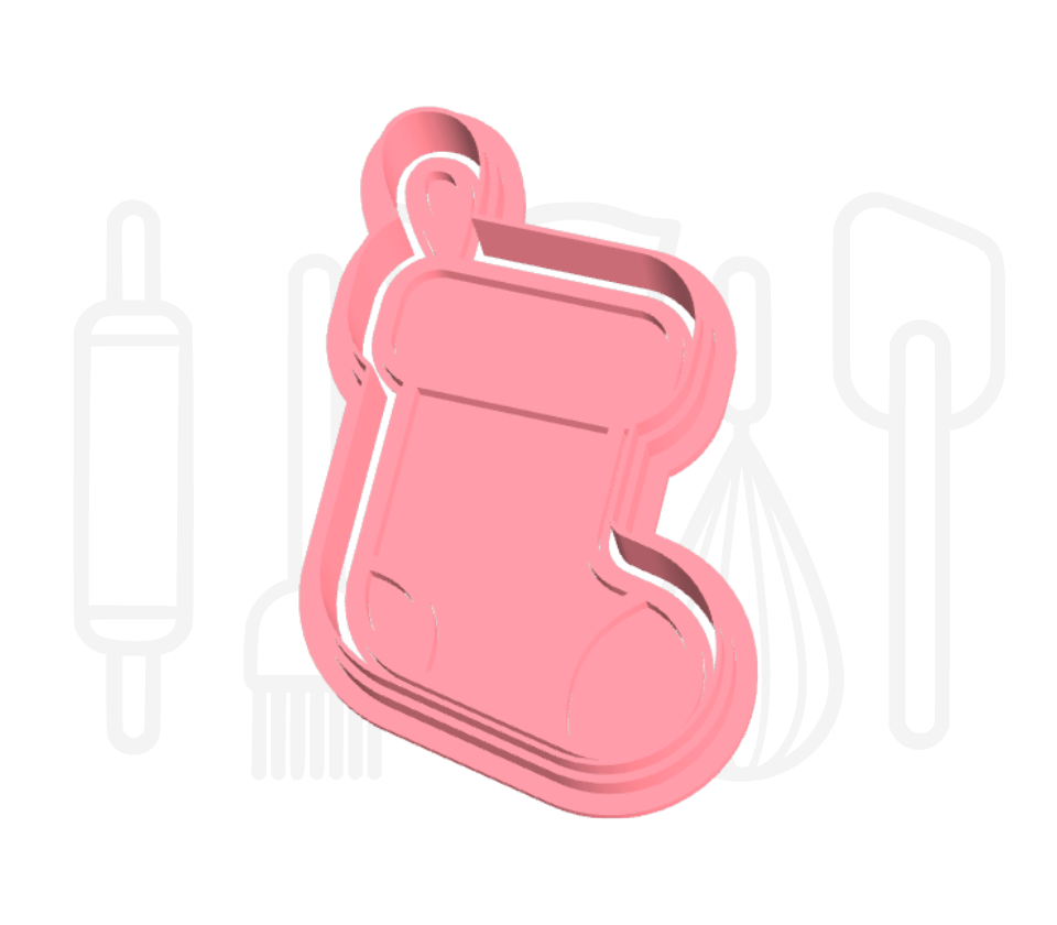 Kerstsok uitsteker + stempel - 3D-geprint