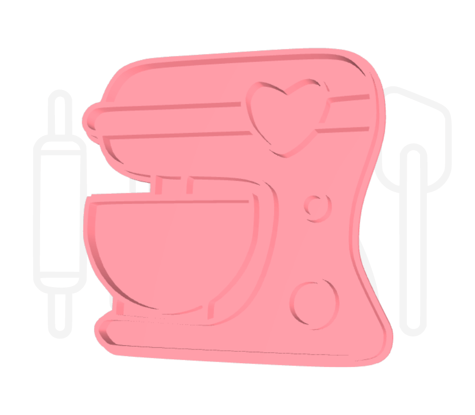 Keukenmachine uitsteker + stempel - 3D-geprint
