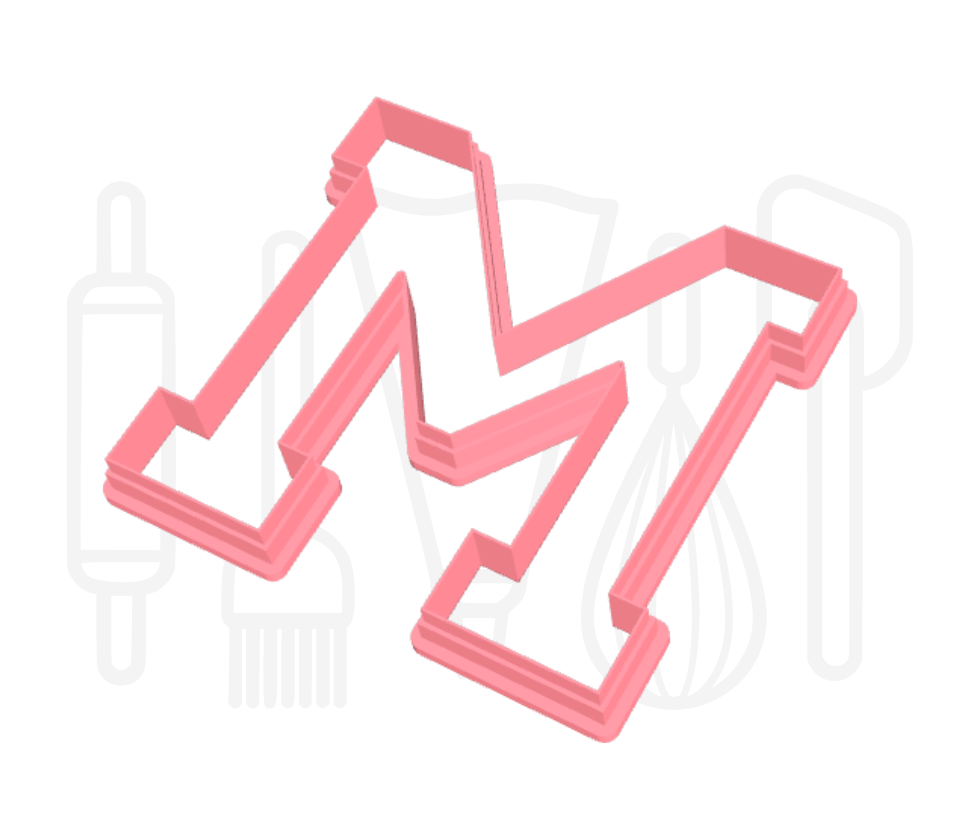 Letter M uitsteker - klassiek - 3D geprint