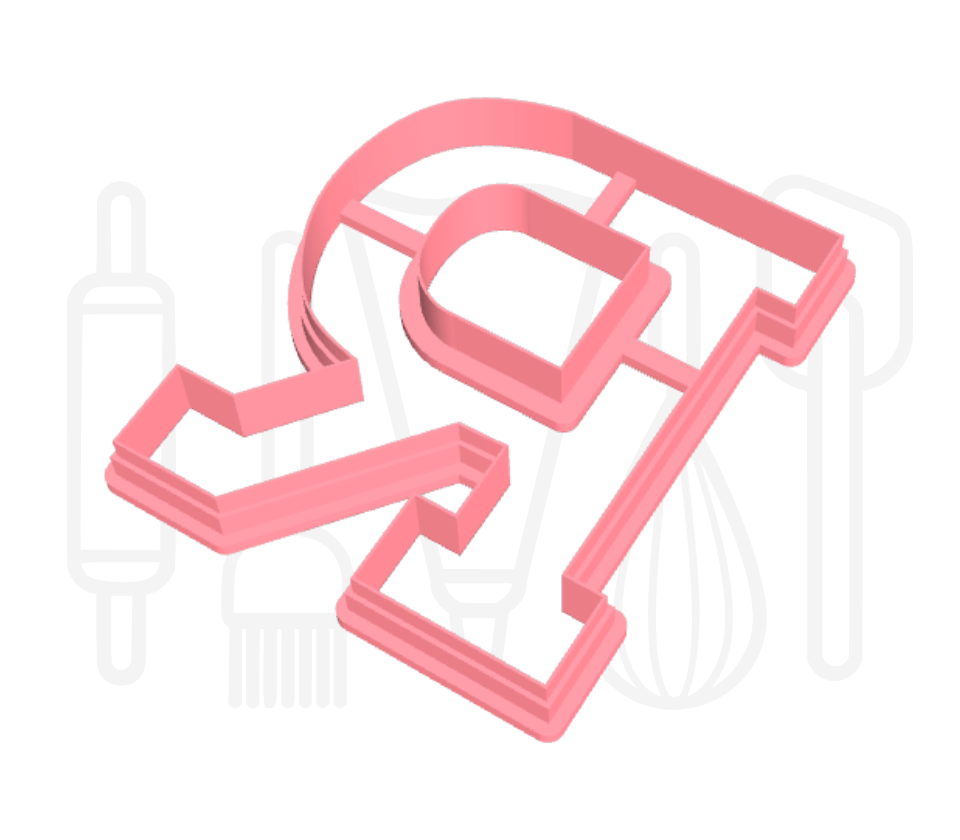 Letter R uitsteker - klassiek - 3D geprint