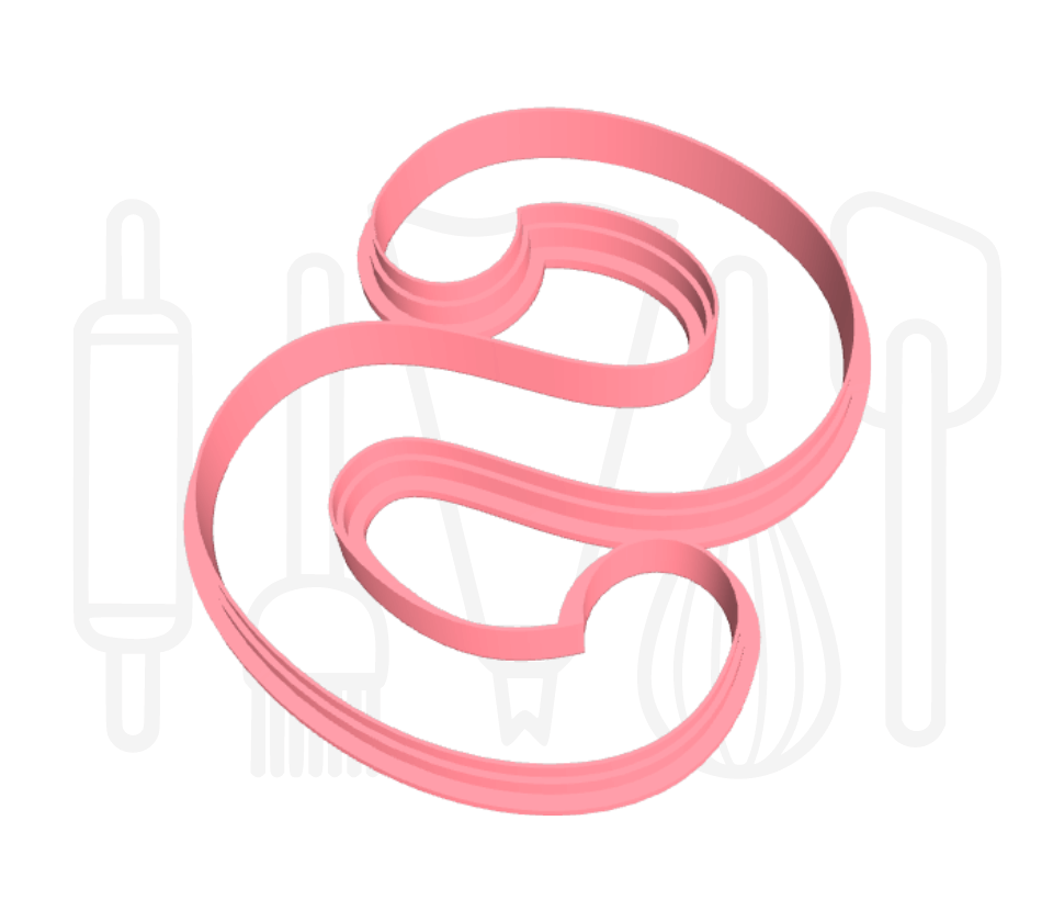 Letter S uitsteker - klassiek - 3D geprint