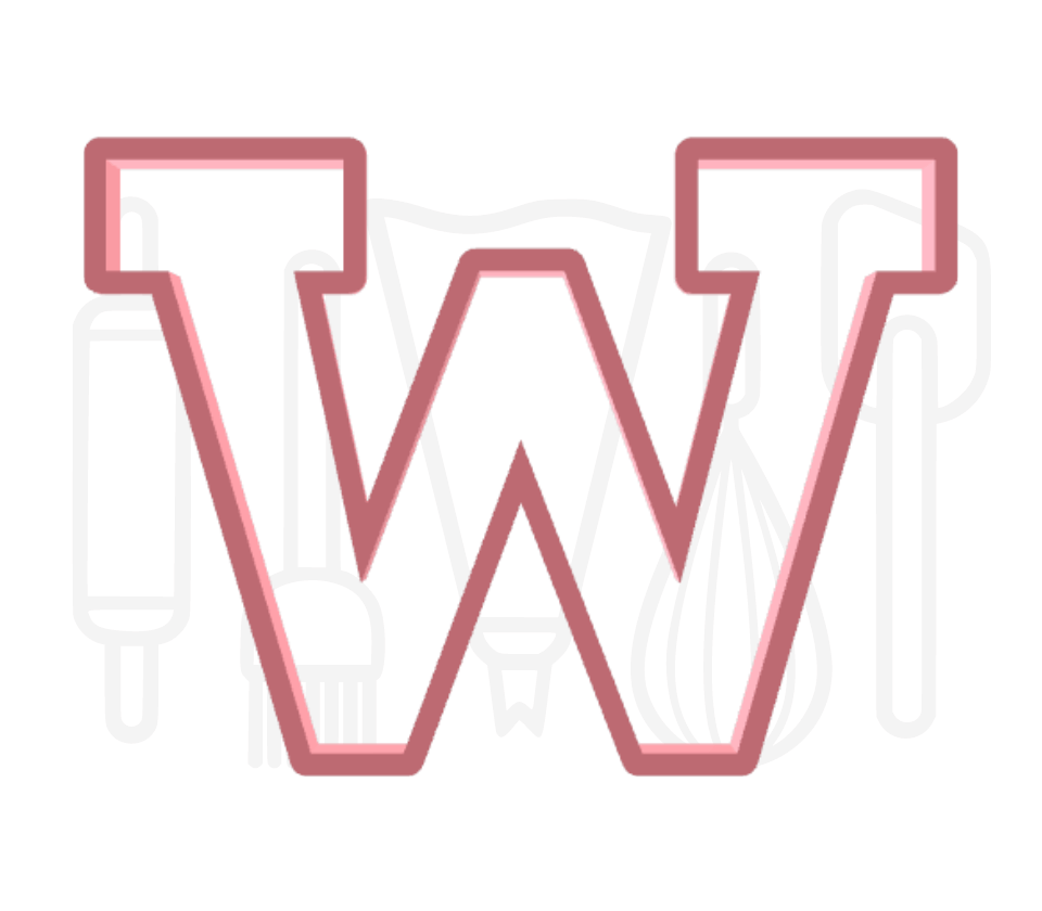 Letter W uitsteker - klassiek - 3D geprint