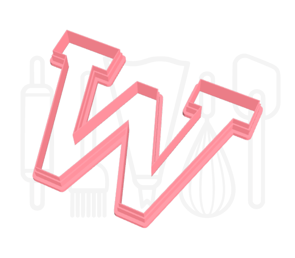 Letter W uitsteker - klassiek - 3D geprint