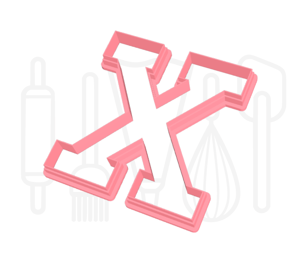 Letter X uitsteker - klassiek - 3D geprint