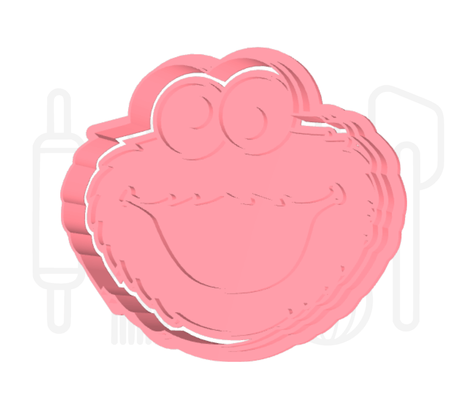Koekjesmonster hoofd uitsteker + stempel - 3D-geprint