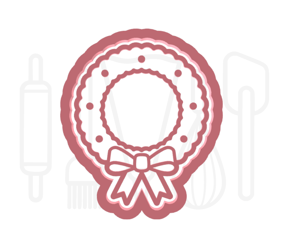 Kerstkrans uitsteker + stempel - 3D-geprint