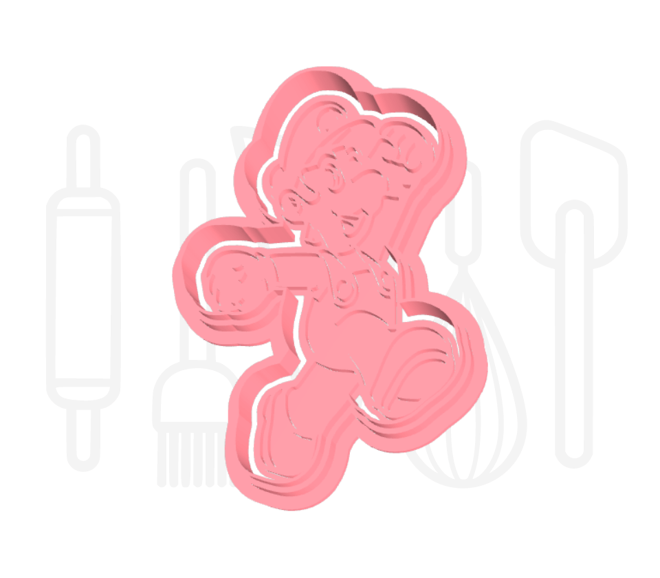Loodgieter poppetje 2 uitsteker + stempel - 3D-geprint