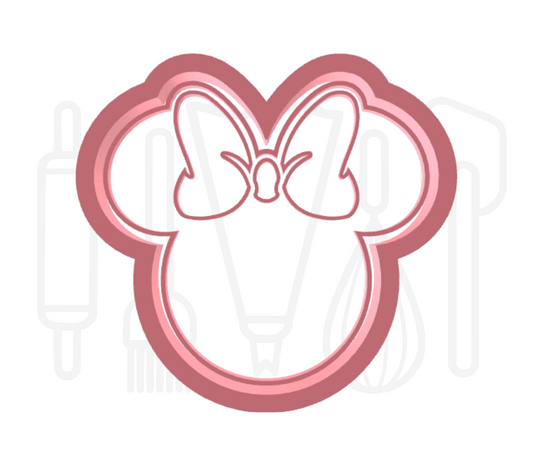 Contour van muis met strik uitsteker + stempel - 3D-geprint