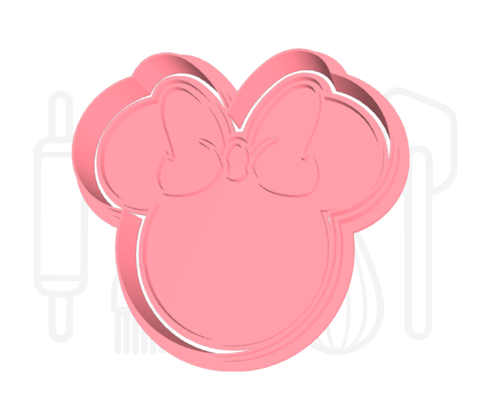 Contour van muis met strik uitsteker + stempel - 3D-geprint