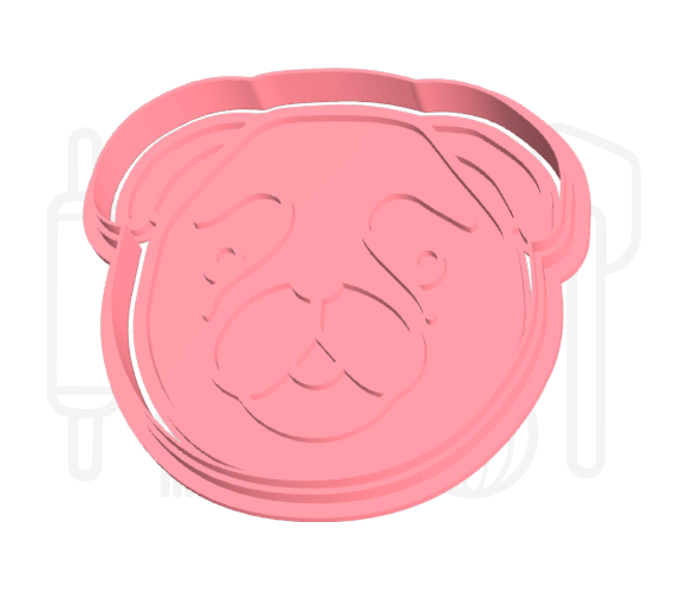 Mopshond uitsteker + stempel - 3D-geprint