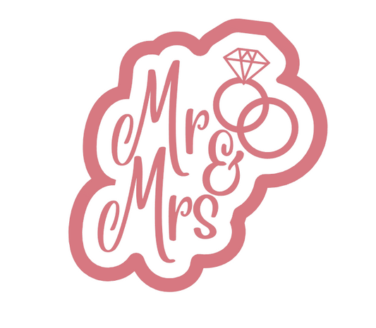 Mr & Mrs met ring uitsteker + stempel - 3D-geprint