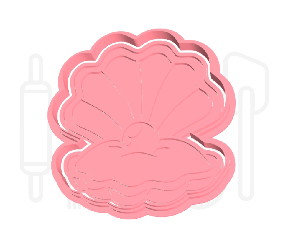 Oester met parel uitsteker + stempel - 3D-geprint