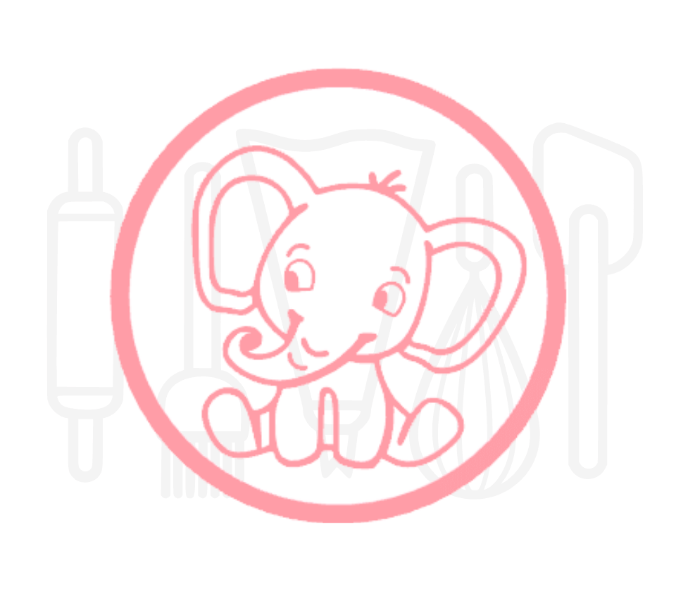 Fondant stempel Zittend Olifant - 3D Geprint