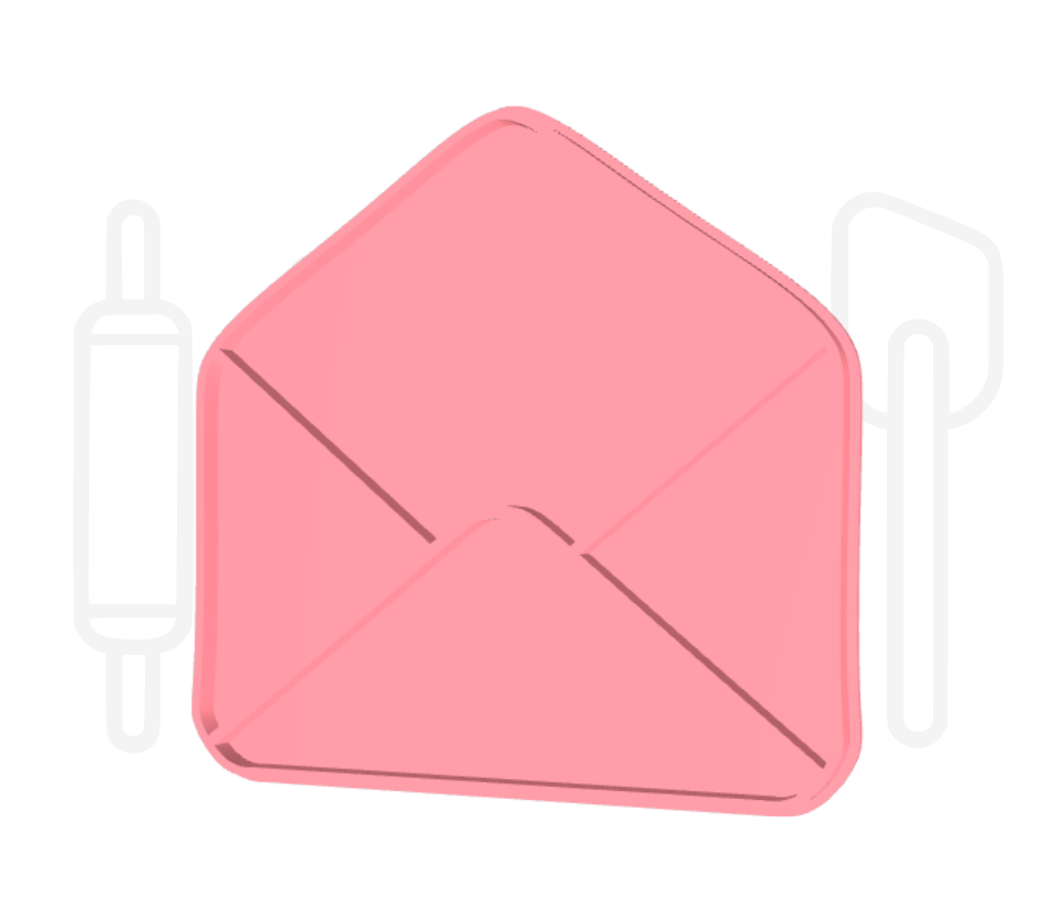 Open envelop uitsteker + stempel - 3D geprint