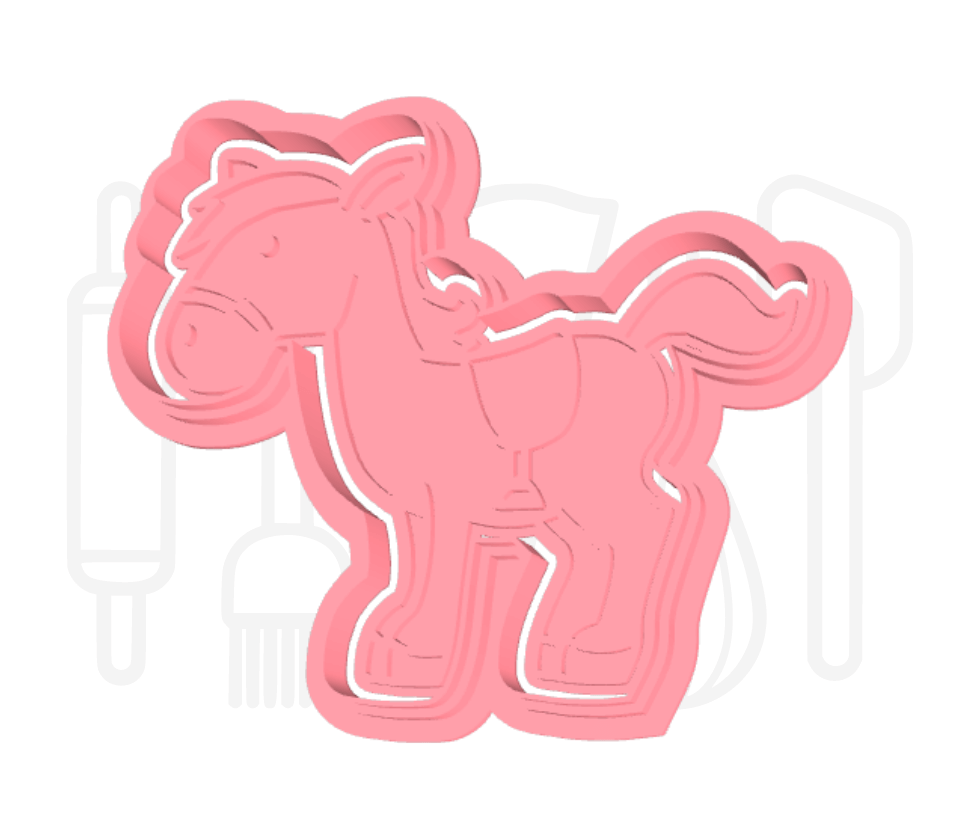 Paard uitsteker + stempel - 3D-geprint