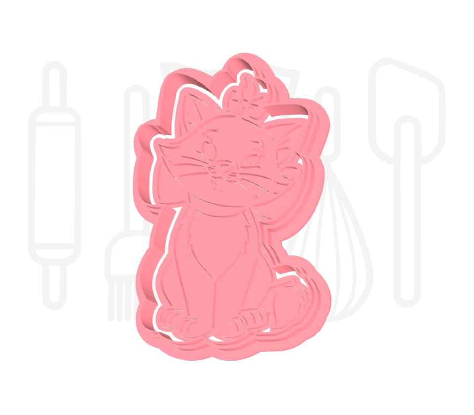 Poes Marie uitsteker + stempel - 3D-geprint