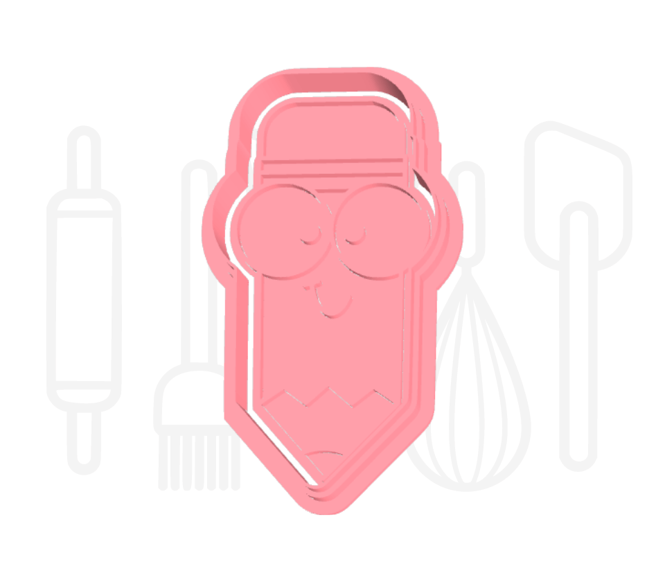 Potlood gezicht uitsteker + stempel - 3D-geprint