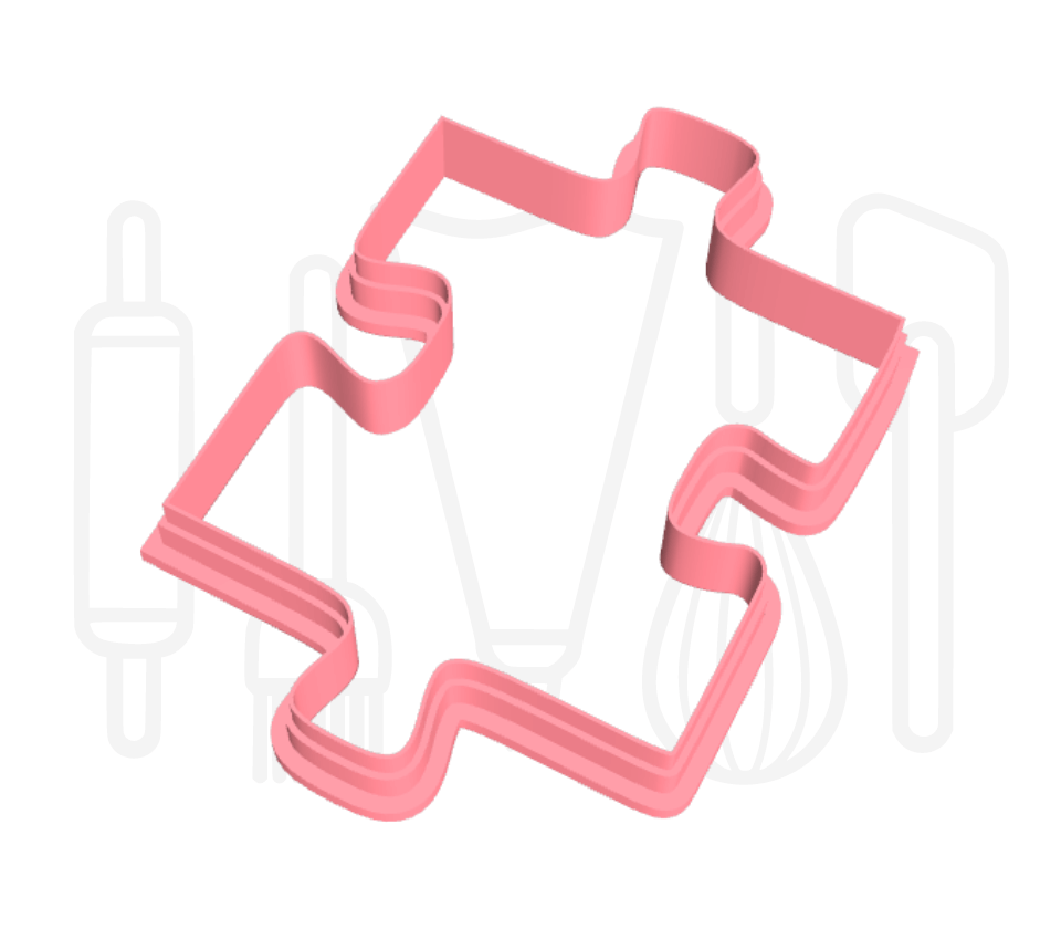 Puzzelstuk midden - 3D-geprint