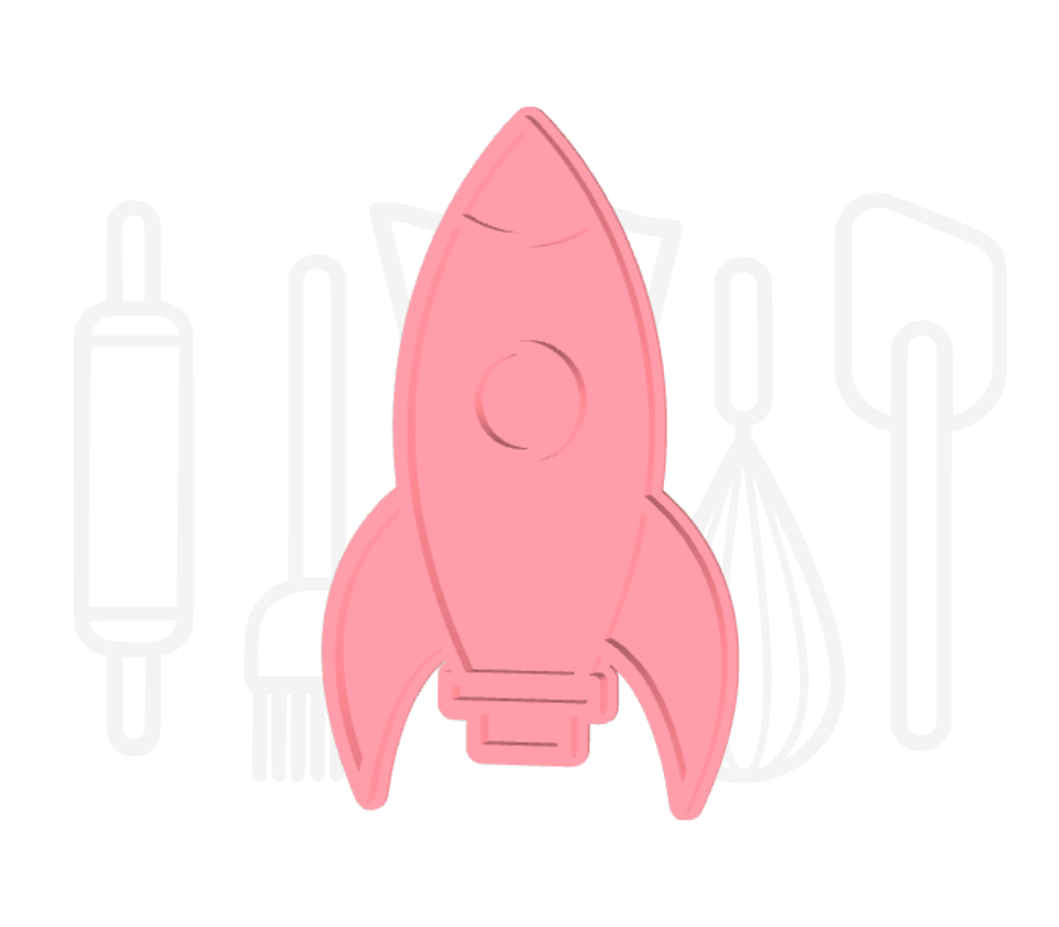 Raket uitsteker + stempel - 3D-geprint
