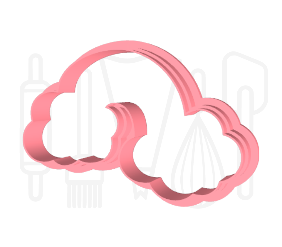 Regenboog met wolken uitsteker + stempel - 3D geprint