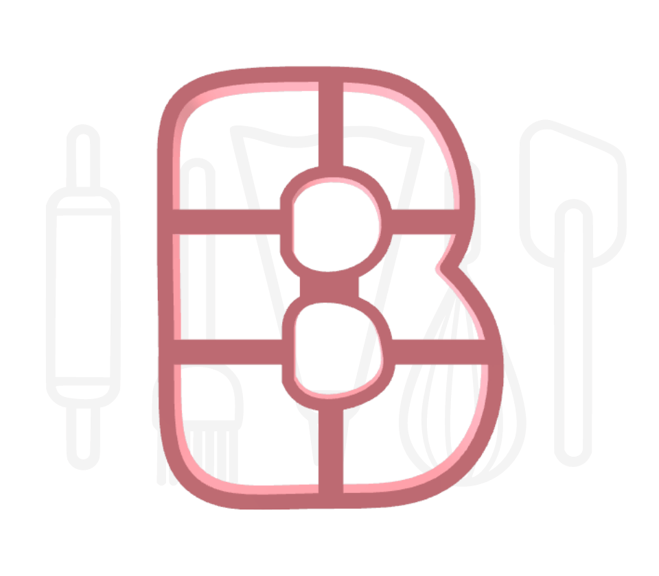 Letter B uitsteker - rond - 3D geprint