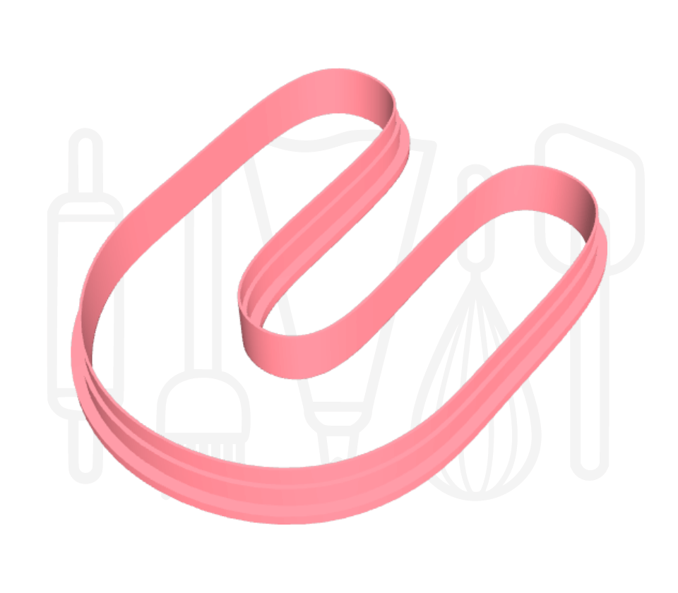 Letter U uitsteker - rond - 3D geprint