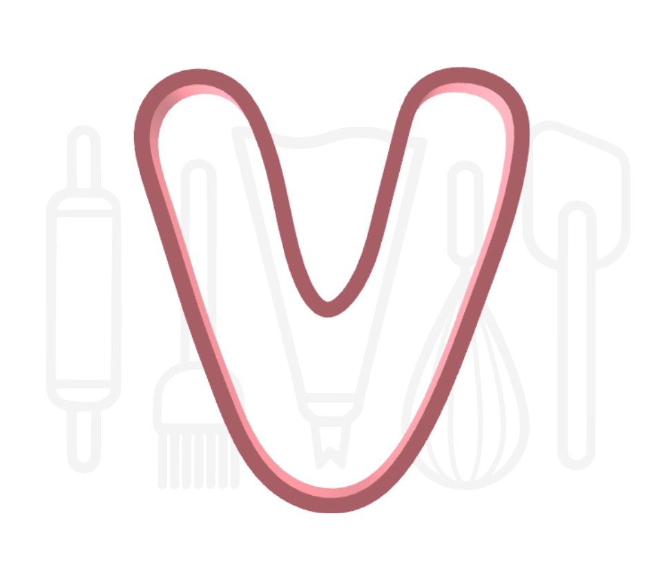 Letter V uitsteker - rond - 3D geprint