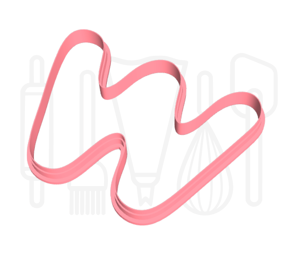 Letter W uitsteker - rond - 3D geprint