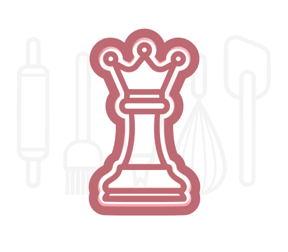 Schaak koningin uitsteker + stempel - 3D-geprint