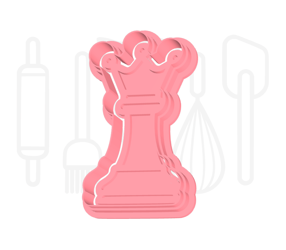 Schaak koningin uitsteker + stempel - 3D-geprint