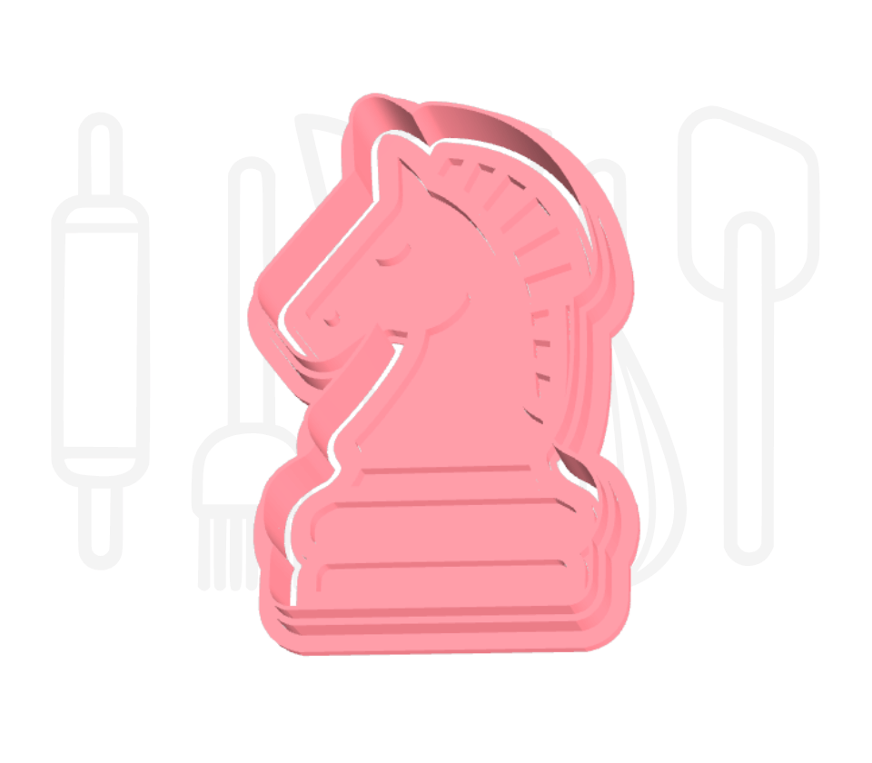 Schaak paard uitsteker + stempel - 3D-geprint