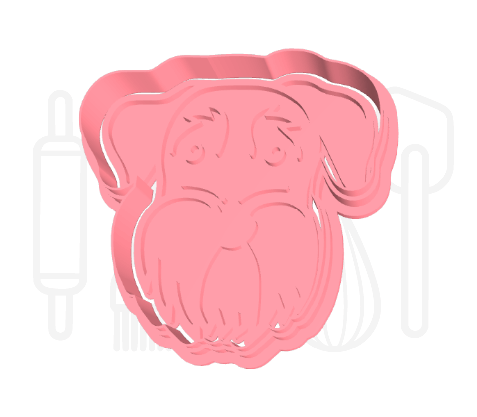Schnauzer uitsteker + stempel - 3D-geprint