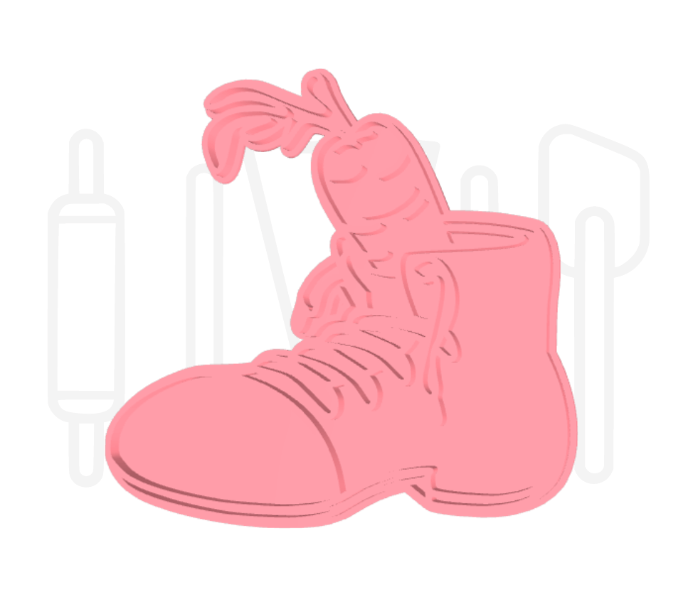 Schoen met wortel uitsteker + stempel - 3D geprint