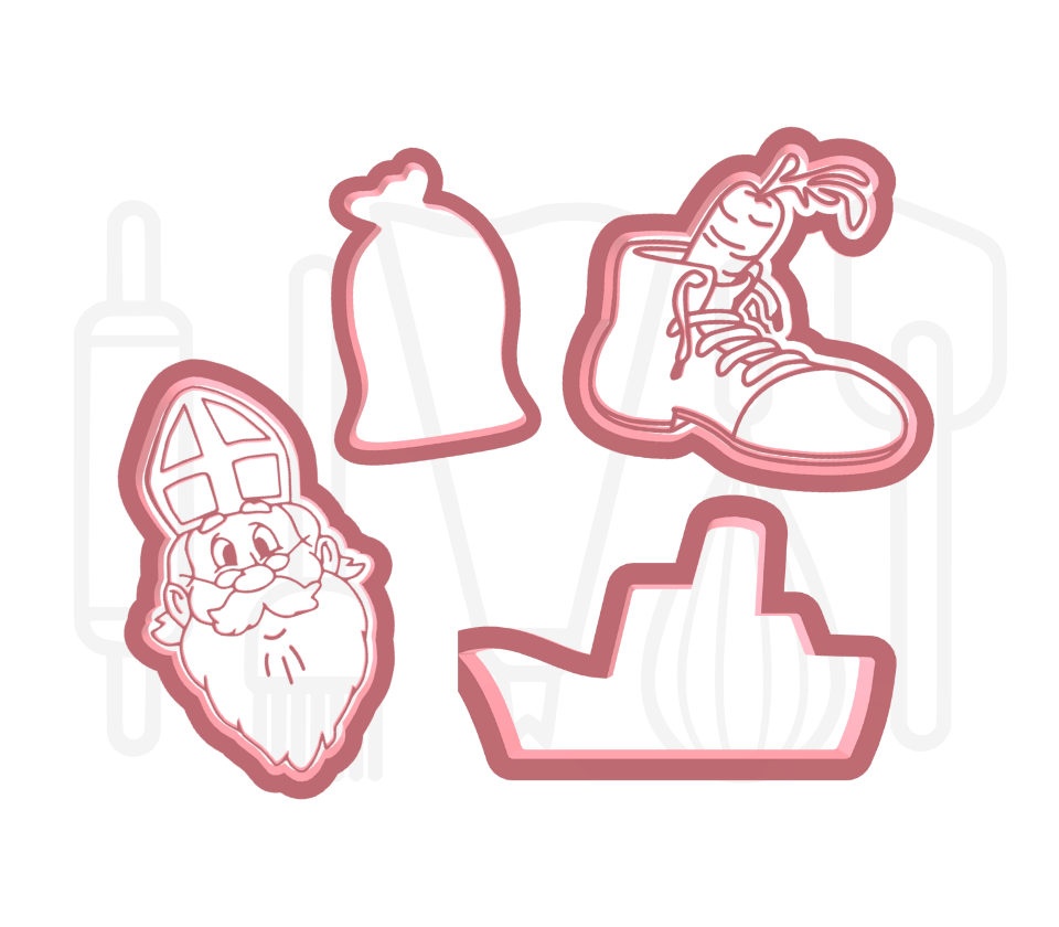 Sinterklaas uitstekers set 1  - 3D geprint