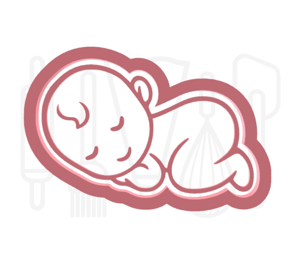 Slapende baby uitsteker + stempel - 3D-geprint