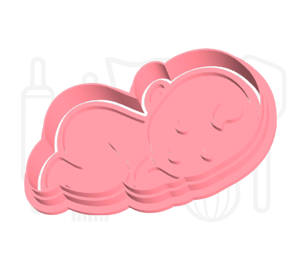 Slapende baby uitsteker + stempel - 3D-geprint