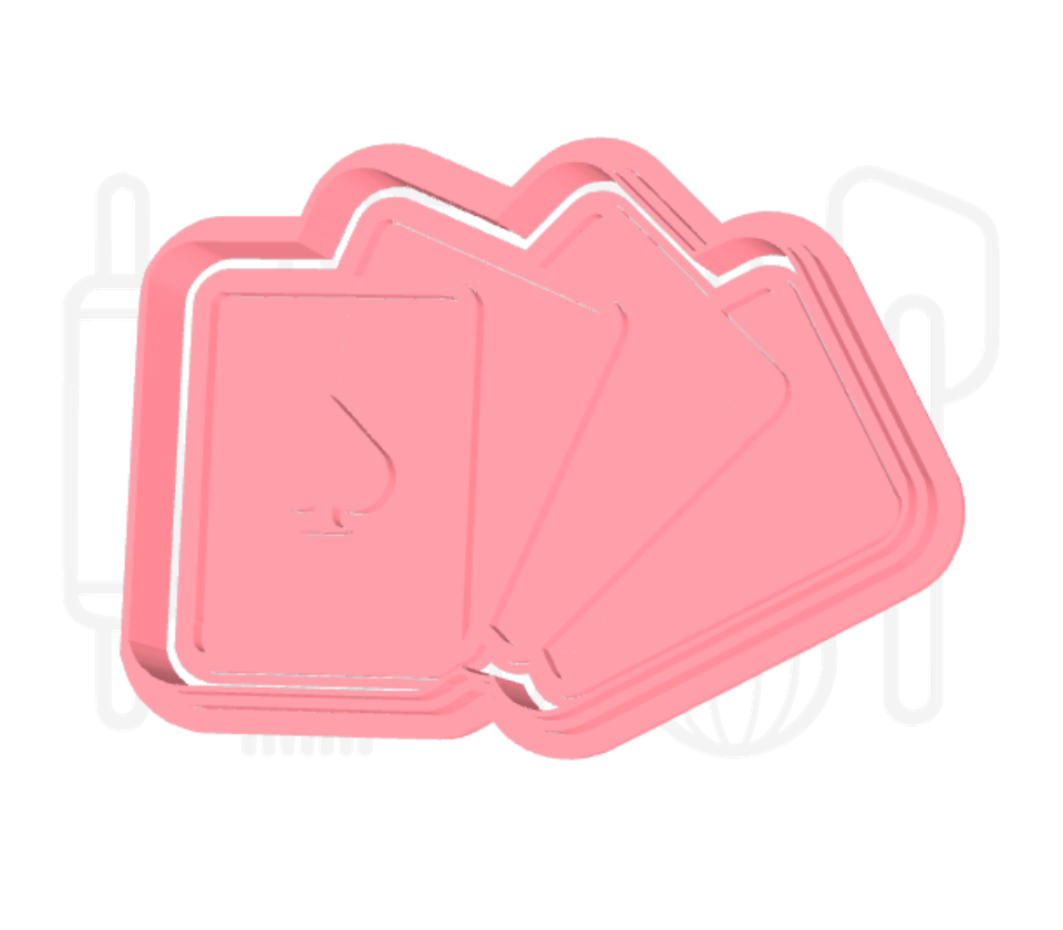 Speelkaarten uitsteker + stempel - 3D-geprint