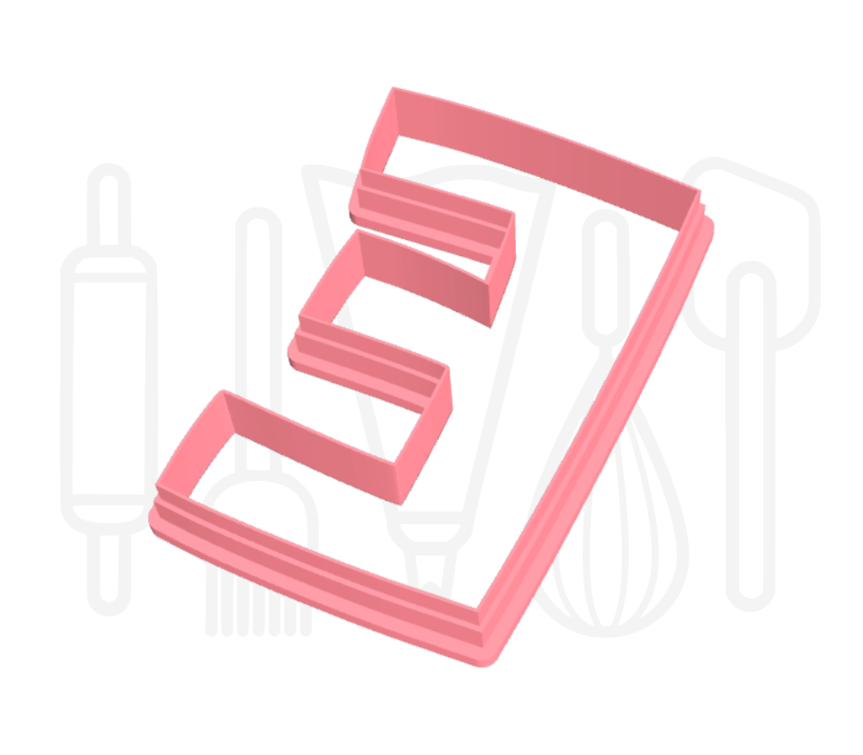 Letter E uitsteker - Speels - 3D geprint