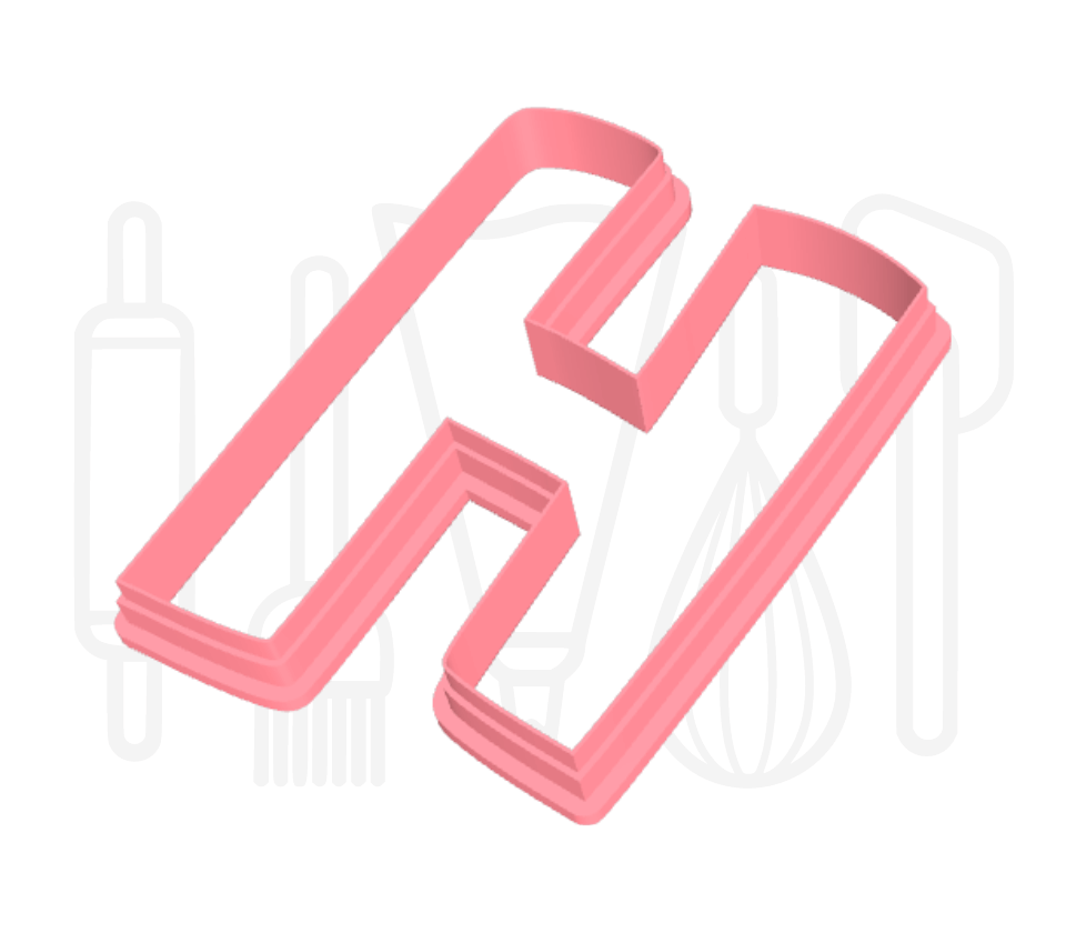 Letter H uitsteker - Speels - 3D geprint
