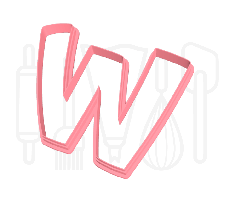 Letter W uitsteker - Speels - 3D geprint