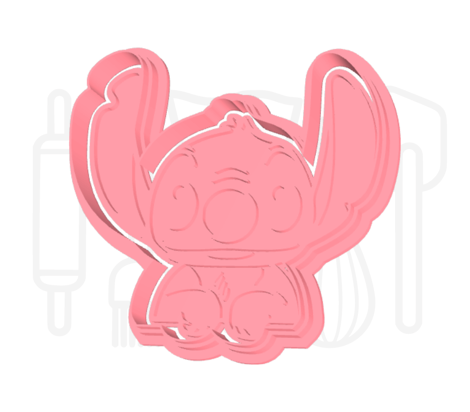Monstertje hoofd uitsteker + stempel - 3D-geprint