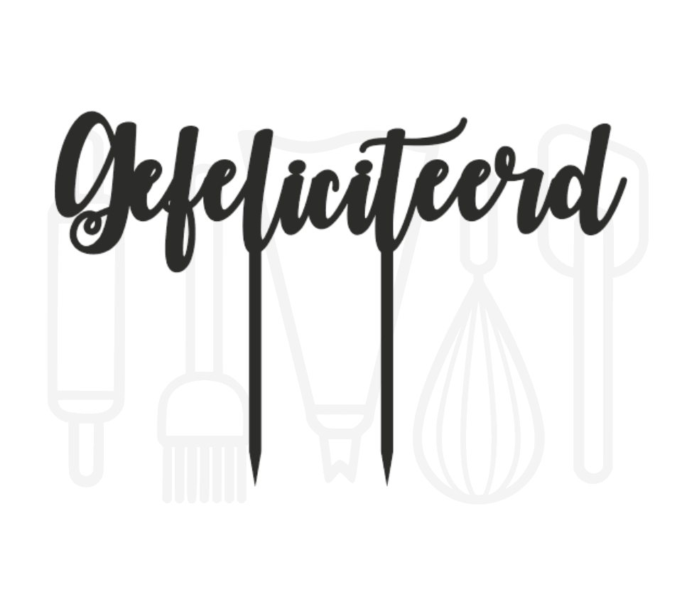 Taarttopper - Gefeliciteerd Sierlijk