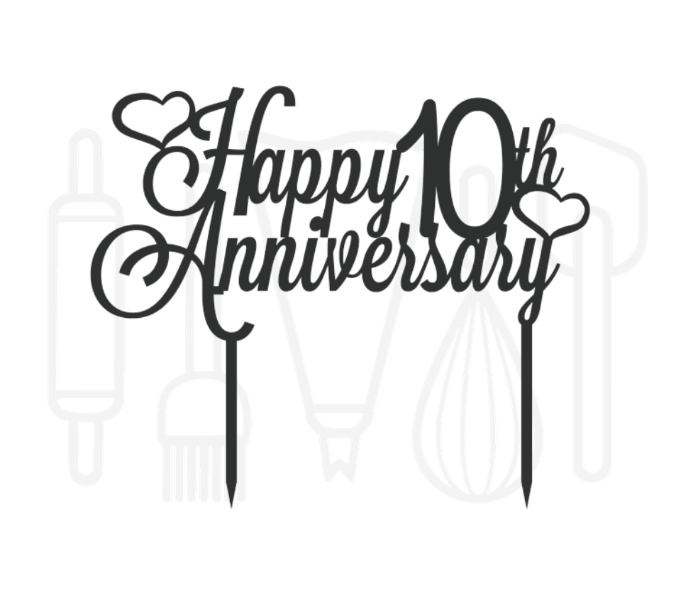Taarttopper - Happy + jaartal + anniversary