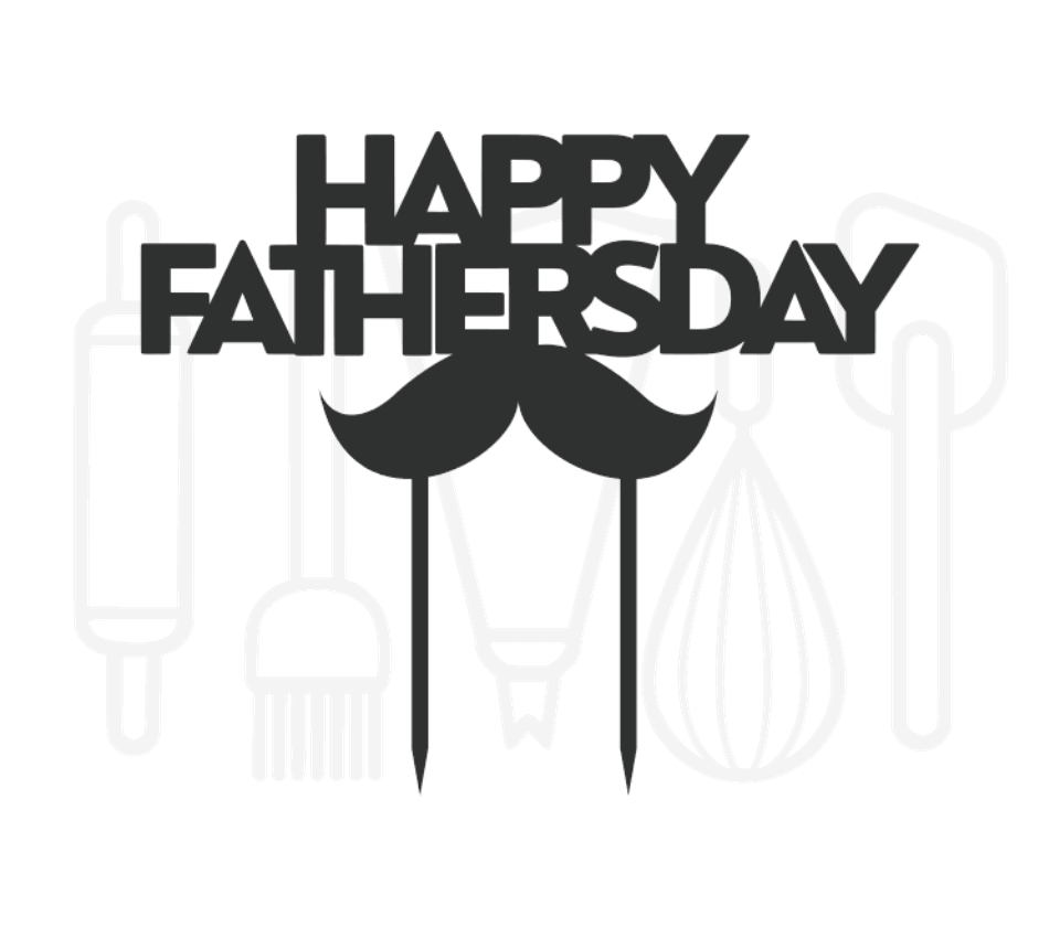 Taarttopper - Happy fathersday + snor