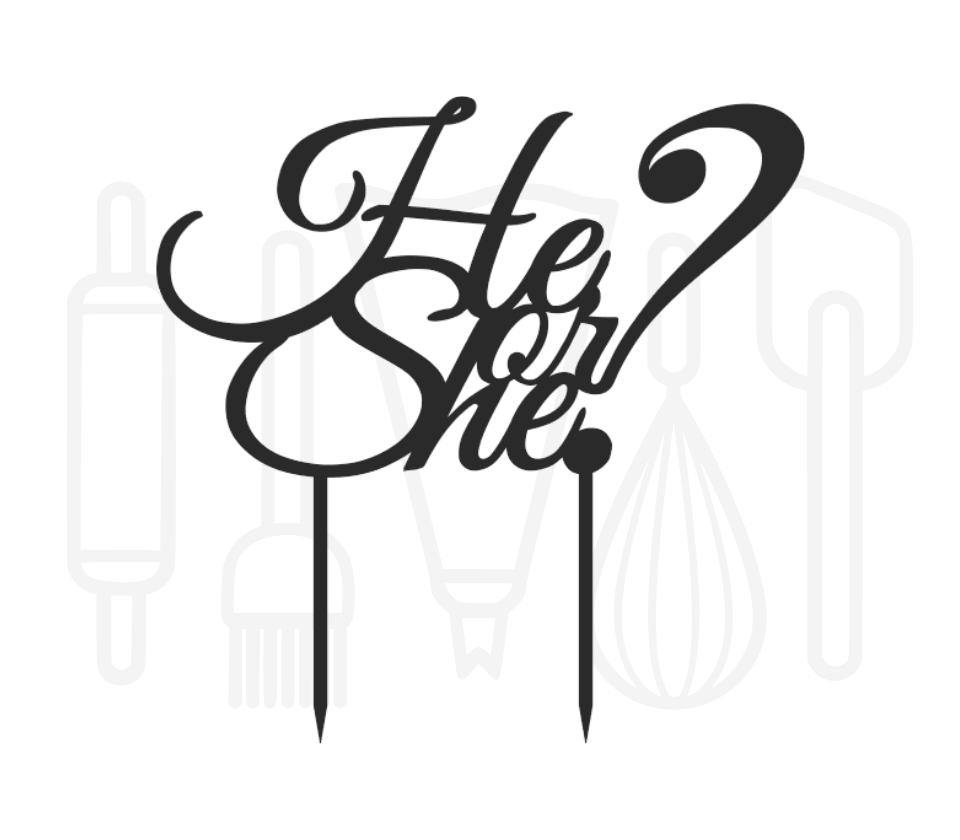 Taarttopper - Gender Reveal - He or She? Sierlijk