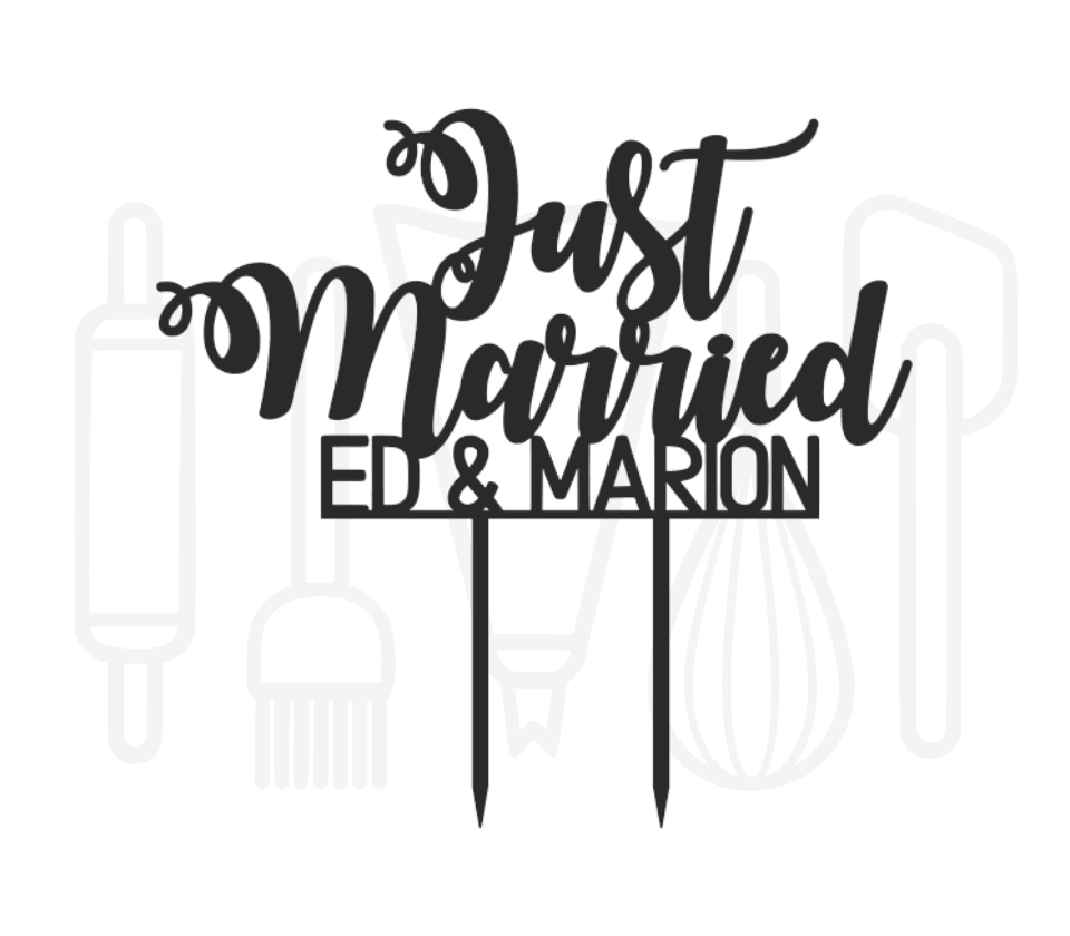 Taarttopper - Just Married + voornamen
